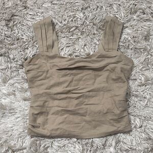 Express Taupe Square-Neck Tank